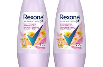 Rexona Women Roll-On | Advanced Brightening Underarm Deodorant | up to 72Hr long-lasting freshness | 45 ML (Pack of 2)