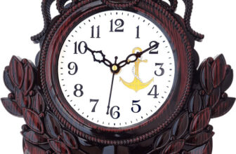 GrabBasket Analog 31 cm X 24 cm Wall Clock(Brown, Black, With Glass, Standard)