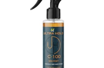 Ultra Hold C100 Hair Patch Remover Solvent Spray 118ml | Citrus-Based Patch Glue Remover | Fast-Acting Wig Adhesive & Hair Patch Tape Remover Spray | Wig Residue Cleaner for Men & Women