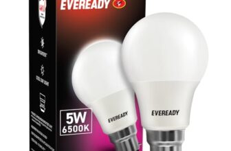 Eveready 5 Watts Led_Bulb_5 Light|Long Life & Low Maintenance|Mercury-Free|High Efficiency & Glare-Free Light|100 Lumens Per Watts|Cool Day Light (6500K), B22