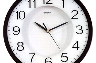 OREVA Round Plastic Analog Abstract Wall Clock (30.6 cm x 4.4 cm x 30.6 cm, D Wood, AQ-1457)