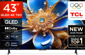 TCL T6D 107.95 cm (43 inch) QLED Ultra HD (4K) Smart Google TV 2026 Edition with HDR10+ Dolby Vision- Atmos 28W HVA Panel TCL AI Slim & Uni body Design(43T6D)