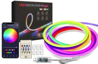 Groeien 5 Meter USB Powered Flexible Smart RGBIC Neon Flex LED Strip Lights with App & Remote-Control, Music Sync LED Strip, Silicone Rope Light for Home Decoration, Diwali, Christmas