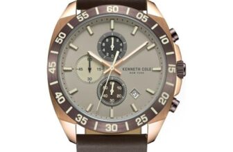 Kenneth Cole Quartz Chronograph with Date Grey Dial Brown Leather Strap Watch for Men – KCWGC0016102MN