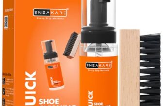 SNEAKARE Quick Shoe Cleaning Kit Shoe Cleaner & Medium Bristle Shoe Brush, White Shoe Cleaning Kit, Shoe Cleaner Kit For Sneaker,Sports Shoe Cleaner Foam Spray