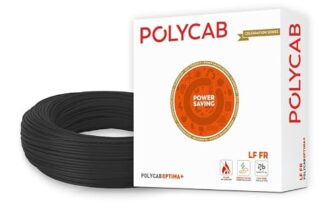 Polycab OPTIMA+ 1.5sqmm 90M coil | Flame Retardant | 99.97% high purity copper | Rodent protection | PVC insulated housewire [Black],Pack of 16
