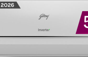 Godrej 2026 Model 1 Ton 3 Star Split Inverter with 5-in-1 convertible | AI Powered| Heavy Duty Cooling at 52 degree celsius|i-Sense technology AC(AC 1T EC HIC 12Y3TH CA, White)