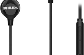 Philips TAE2146BK in-Ear Wired Headphones with USB-C Plug, 10mm Drivers for Deep Dynamic Bass and Clear Sound, in-Line Mic with Call Button, 3 Interchangeable Ear Caps, 1.2m Durable Cable (Black)