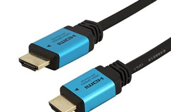 10ft(3 M) High Speed Ultra 4K HDMI Cable with Ethernet Blue (10 Feet/3 Meters) Supports 4Kx2K@60HZ, 18 Gbps – 24 AWG – 3D / ARC/CEC/HDCP 2.2 / CL3 – Xbox PS4 PC HDTV (2 Pack)