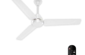 Crompton Energion Hyperboost 1200mm BLDC Ceiling Fan | Point Anywhere Remote Control | BEE 5 Star Rated Energy Efficient | Superior Air Delivery | 3 Year Brand Warranty | Opal White