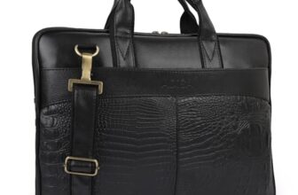 ADISA Laptop Messenger Office Bag Briefcase for Work for Men (LB6056-BLA)