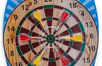 Niku Premium Magnetic Dart Board with 4 Darts – Fun Indoor and Outdoor Dart Game Set Toys for All Ages Kids, Boys and Girls – 15 Inch