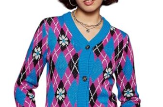 SASSAFRAS Women Blue Geometric Front Open Wool Cardigan -M