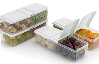 RILION airtight Big Container Set for Kitchen – 4 Piece Food Storage two section Containers with Lids – BPA Free, Leak-Proof, Stackable – Ideal for Pantry Organization and Bulk Storag – 1700ml white