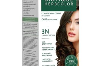 Biotique Herbcolor Conditioning Hair Colour l Ammonia Free Hair Color l 9 Organic Herbal Extracts l Natural and Healthy Shine l 50g + 110ml| Darkest Brown 3N (Pack of 1)