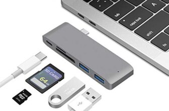 Lapster Docking Station for Laptop 4in1 Type c hub with 2xUSB 3.0 & TypeC 3.0 PD Charging 100W Port, SD & Micro SD Slot, for All Type C Devices- MacBook Laptop, PC, Thunderbolt 3 -Silver