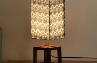 ExclusiveLane ‘Paisley-Carved’ Mango Wooden Table Lamp for Bedroom Living Room Home Decoration & Bedside Lamp Bed Lamps for Side Table Side Lamp for Bed Room (39.5 Cm, Without Bulb, Handcrafted)