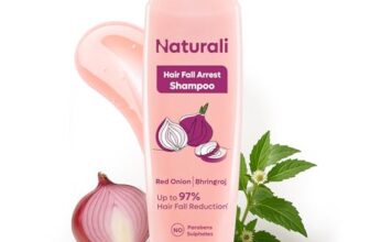 Naturali Hairfall Arrest Shampoo with Red Onion & Bhringraj | Controls Hairfall | Paraben and Sulphate Free | Hairfall Shampoo for Men & Women | 200 ml