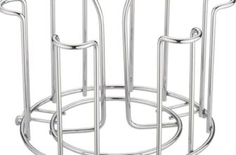 THE SR BRAND Stainless Steel Glass ?Countertop Stand/Glass Stand/Glass Holder for Kitchen Dining Table Hanging Shelves(6 Glass Stand)