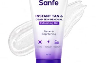Sanfe Instant Tan & Dead Skin Removal Exfoliating Gel | AHA Exfoliating Gel | Removes Tan, Dead Skin & Impurities | Brightening & Smooth | Suitable for All Skin Types | 100g | Pack of 1