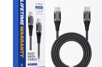 ohonesty Type C to Type C Cable 100W Fast Charging with [Lifetime warrenty] 3M Long Type C Cable, 5A Power Delivery, 480Mbps Data Sync, Braided Cord Compatible with All Devices by AIL-KIN