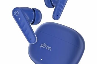 pTron Bassbuds Spark in-Ear TWS Earbuds with Stereo Sound, 40Hrs Playtime, Stereo Calls, Bluetooth V5.3 Headphones with Quick Pairing, Touch Control, Voice Assistant, Type C Charging & IPX5 (Blue)