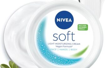 NIVEA Soft Moisturizing Cream, Lightweight Non-Sticky Daily Moisturizer with 72Hr Hydration, Vitamin E & Jojoba Oil | Hydrating Face, Body & Hand Cream for Dry to Normal Skin | Soft Glowing Skin – 300ml