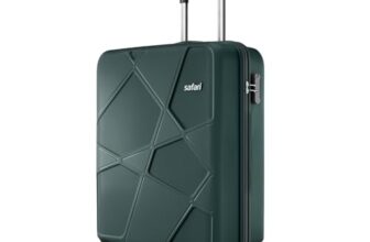 Safari Cabin Polypropylene Spinner Pentagon Pro 8 Wheels 55Cm Trolley Bag Hard Case, 360º Wheeling Carry-On Luggage for Men & Women, Travel Bag, Suitcase for Travel, Dusk Green
