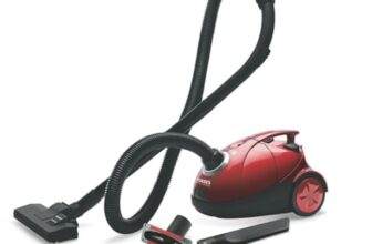 Eureka Forbes Quick Clean DX Vacuum Cleaner with 1200 Watts Powerful Suction Control, 3 Free Reusable dust Bag Worth Rs 500, Comes with Multiple Accessories, Dust Bag Full Indicator (Red), Standard