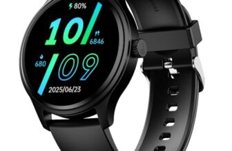 Boat Lunar Discovery Neo, 1.39″ (3.5 cm) Round HD Display, Premium Metallic Finish, Animated Watchfaces, 100+ Sports Mode, Bluetooth Calling, Smart Watch for Men & Women (Active Black)