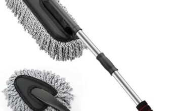 2Pcs Soft Microfiber Duster with Extendable Handle Exterior Scratch Free Car Cleaning Tool, Car Duster Brush for Truck,Pickup,SUV,Motorcycle, Vehicles Cleaning