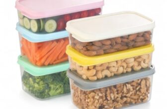 AQUAWARE Plastic Storage Food Containers with Lid Set of 12 (6x350ml & 6x250ml) Multicolor,BPA Free Food Grade Plastic Container,Microwave & Dishwasher Safe,Airtight Leak Proof,Lunch box for office