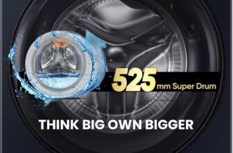 Haier 8 kg 5 Star with Powered by AI-DBT, AI Wash, PuriSteam, 525 mm Super Drum, Inbuilt Heater, Washer Fully Automatic Front Load Washing Machine Black(EFL80-IM12IBIEBK)