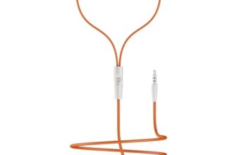 boAt Bassheads 211 Wired Earphones with 10mm Drivers, Signature Sound, in-Line Microphone, 3.5mm Jack, Voice Assistant & 120cm Cables (Off White Orange)