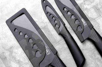 syvio Stainless Steel 3 Pieces Chef Knife Set.Meat Knife with Sharp Blade with Ergonomic Handle for Home Kitchen and Restaurant (Full Black)