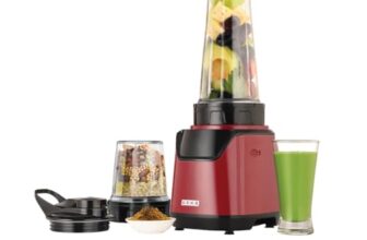 USHA Blender Nutrimagna Pro | 600W |On the Go Blender| Stainless steel blades| Spill proof spout and store lid | 2 blade assembly | Maroon