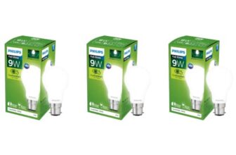 PHILIPS Full Glow Energy Saver Glass B22 LED Bulb | 9-watt, 825 Lumen Full Glow Frosted Diffused LED Bulb, Cool Daylight, Pack of 3