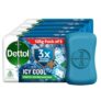 Dettol Icy Cool Bathing Soap Bar With 3x intense cooling (625gm), 125gm – Pack of 5