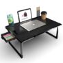 eumqestoer Alloy Steel Office Table for Home/Writing Desk for Office/Folding Table for School/Folding Study Table/Work from Home -Multipurpose Table-> (Black-COTTED)