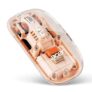 acer Clearview Transparent Wireless Mouse with Triple-Mode Connectivity, Silent Click Tech, Metal Scroll Wheel,1600 DPI Optical Sensor, USB-C Charging, Compatible Windows, MacOS, iOS, Android-Peach