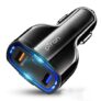 pTron Bullet Pro 36W Type-C/PD 3 Port Fast Car Charger Adapter, Compatible with All Smartphones, Tablets & Other USB Powered Devices (Pearl Black)