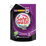 Safewash Front Load Matic Premium Liquid Detergent 3.2L Refill Pouch with Colour-Protect Technology | 2x Stain Removal | For All Types of Fabrics