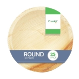 Clazkit 25 Pack Areca Deep Round Bowl| Like Wooden Bamboo | Eco Friendly, Biodegradable, Use and Throw Small Dona | for Serving Pasta, Soup & Snacks | Birthday, Wedding & Party | 5 Inch
