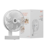 Orient Electric Elfie Rechargeable Personal Fan | 90° Adjustable Airflow | 1800 mAh Battery | 4 Speed Modes | Quiet Operation | USB Type-C Charging | Compact Mini Fan (White)