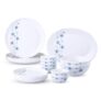 Larah by Borosil – Moon Series, Bluebell 21 Pieces Opalware Dinner Set, White