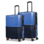 Nasher Miles Istanbul Hard-Sided ABS and PC Luggage Set of 2 | 65cm & 75cm | 8 Wheels Medium & Large Trolley Bag for Travel | Suitcase (Dark Blue)