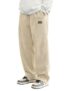Samfor Men’s Comfortable Baggy Corduroy Pants | Relaxed Fit Stretch Waist Trousers for Everyday Wear | Casual Trouser for Man Cream