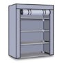 Ebee Store Plastic Collapsible Shoe Stand (Grey, 4 Shelves)