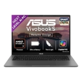 ASUS Vivobook S14,Smartchoice,AMD Ryzen AI 7 350,16GB RAM,1TB SSD,OLED,14″,Windows 11, Office24,M365 Basic (1Yr)*, Matte Gray,1.4Kg, M3407KA-SF049WS,50 Tops,Metallic Design,Next-Gen AI Laptop,Copilot+