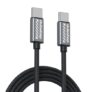 Dubstep Blaze Flash 65W Type-C to Type-C Nylon braided 1.25m Data Fast Charging Cable (Compatible with Mobile, Tablet, Laptop, Grey, One Cable)